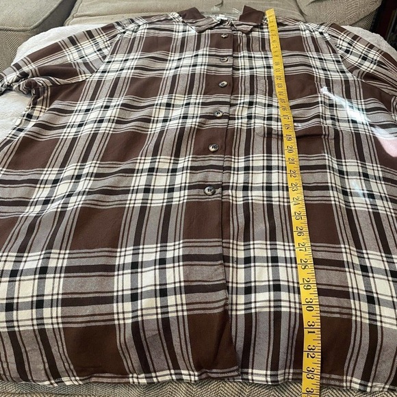 Jones New York Sport Tunic Blouse Brown Plaid Size 22W Long Sleeve NWT R… - Picture 3 of 6